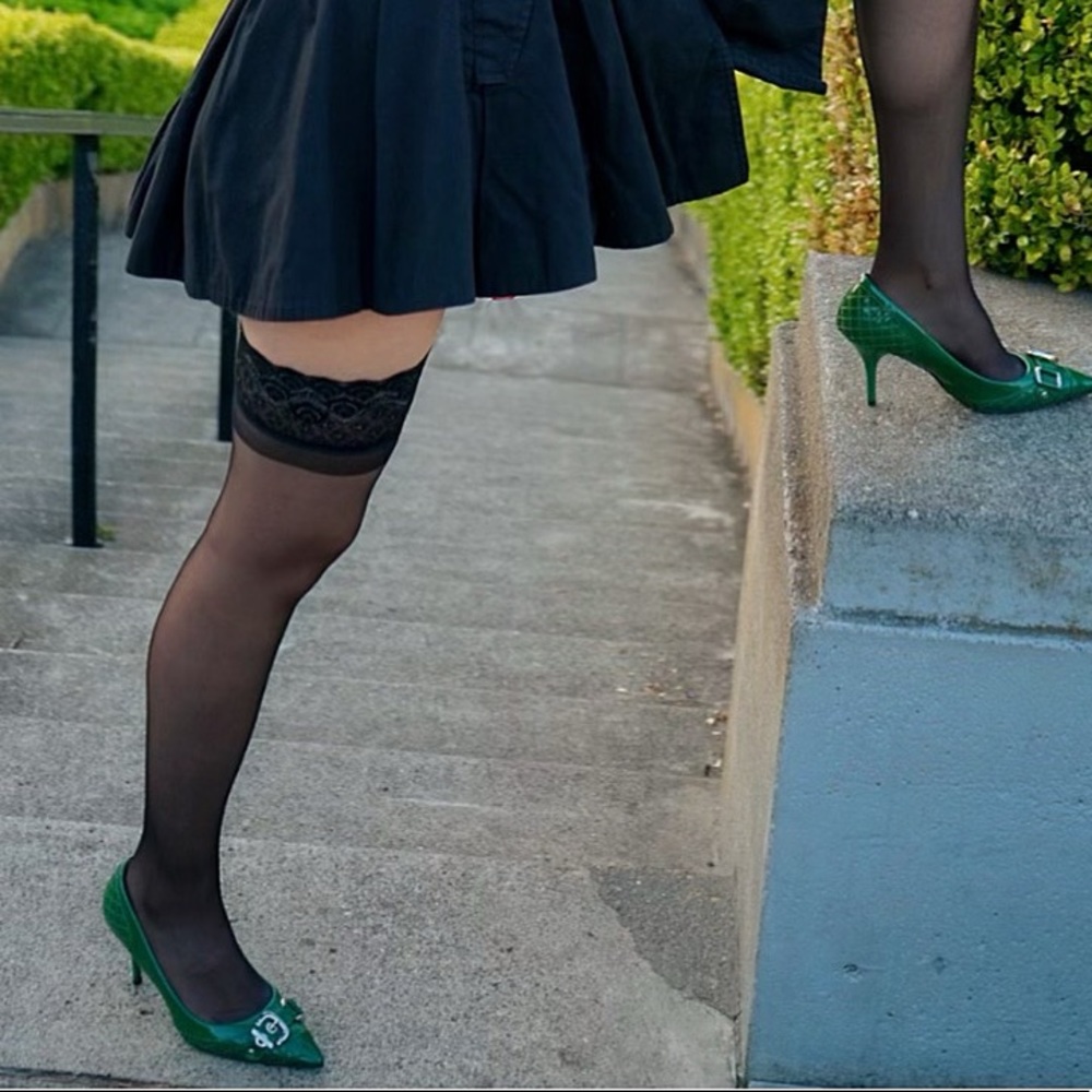 Guess green heels!